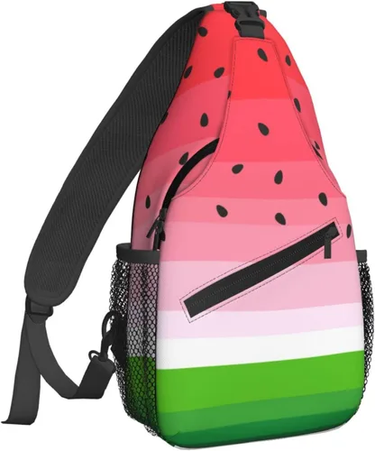 Vista 9 de Famame Mochila bandolera para el pecho, bolsa de hombro, gimnasio, ciclismo, viajes, senderismo, mochila para hombres y mujeres.., MultiColor1