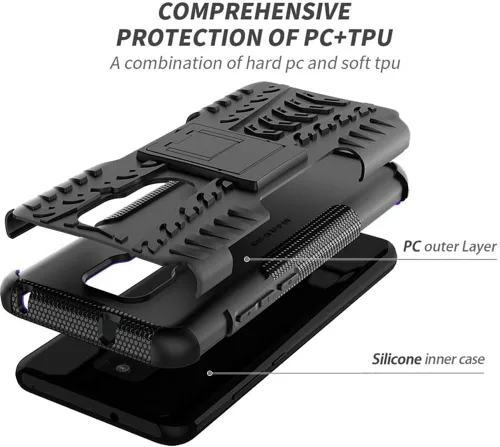 Vista 9 de Yiakeng - Funda para Moto G Play 2021, funda para Moto G Play con protector de pantalla HD, protector de silicona a prueba de golpes con función