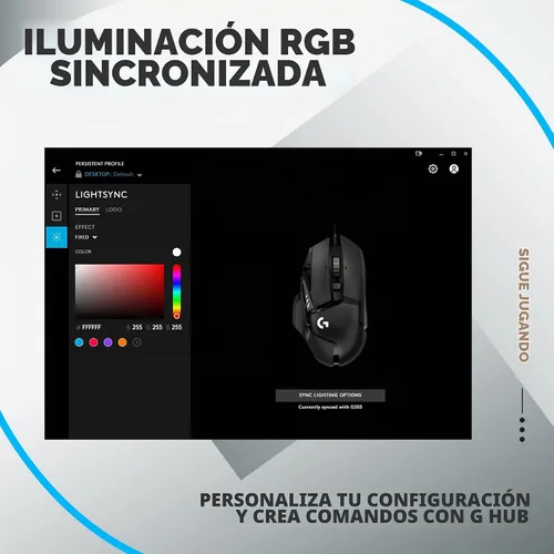 Vista 7 de Logitech G 502 Hero Mouse para juegos con cable y teclado para juegos RGB G213 - Ratones con botones programables y pesos ajustables - Teclado