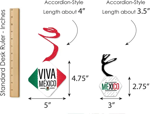 Vista 8 de Big Dot of Happiness Viva México - Decoración para colgar en fiestas del Día de la Independencia mexicana - Remolinos de decoración para fiestas