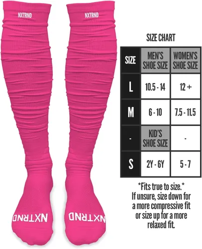 Vista 2 de Nxtrnd XTD - Calcetines de fútbol americano fruncidos, calcetines deportivos acolchados extralargos para hombres y niños