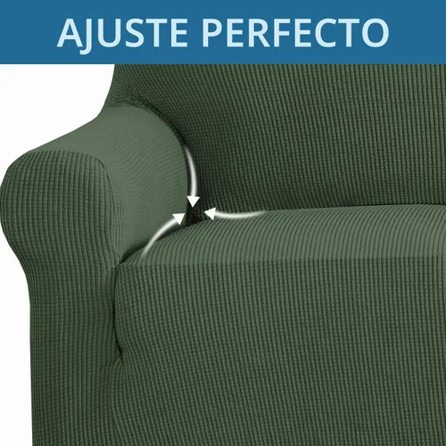 Vista 5 de H.VERSAILTEX Funda elástica para sofá, fundas suaves para muebles de 3 cojines, con tela jacquard gruesa a cuadros con parte inferior elástica, sofá