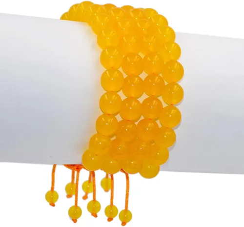 Vista 3 de AD Beads - Pulseras de gemas naturales de 0.39 pulgadas, cristales de sanación, macramé ajustable de 7 a 9 pulgadas