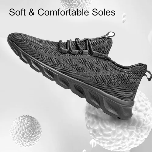Vista 5 de WCIDFY Zapatos de tenis para hombre, antideslizantes, para gimnasio, zapatos para correr, ligeros, para entrenamiento, deportes, zapatillas