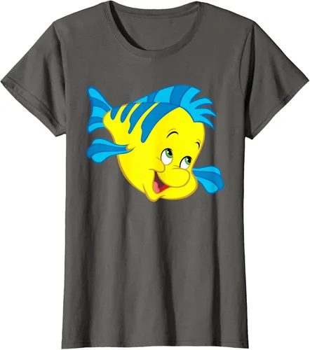 Vista 62 de Disney Camiseta de disfraz de cara grande de la Sirenita Flounder Sidekick