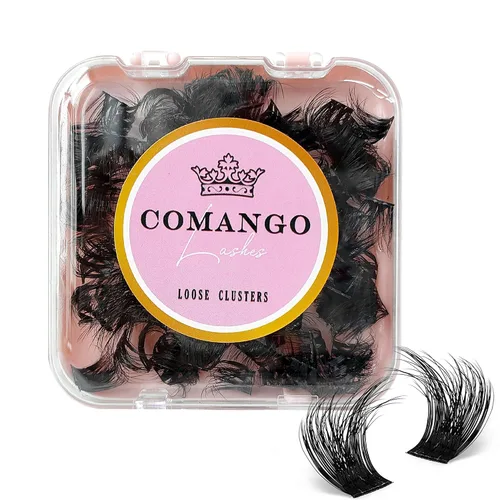 Vista 15 de CoMango Extensiones de pestañas individuales 3D de flores multicapa, sueltas, esponjosas, racimos de pestañas rizadas C/D, extensiones de pestañas