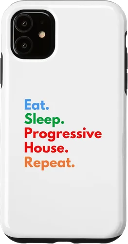 Vista 5 de iPhone 15 Eat Sleep Progressive House Repeat for House Music Lovers Case