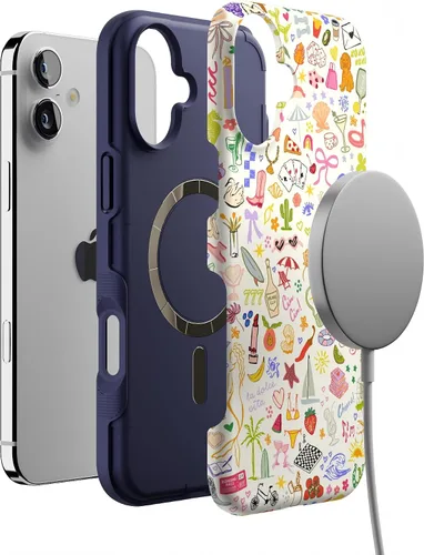 Vista 4 de Funda Casely para iPhone 16 Plus Todas Las Cosas Divertidas Diversión en Días Laborables Compatible con MagSafe Diseño Protector Audaz