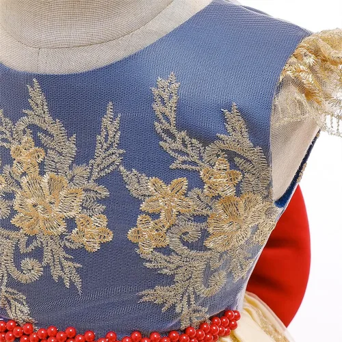 Vista 5 de NNJXD Vestido de princesa para bebé, con flores, para cumpleaños, bodas, fiestas