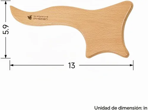 Vista 4 de Herramienta de raspado de masaje de madera para drenaje linfático