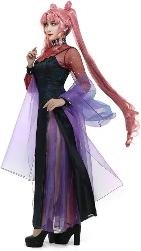 Vista 2 de miccostumes Vestido de disfraz de mujer negro para mujer