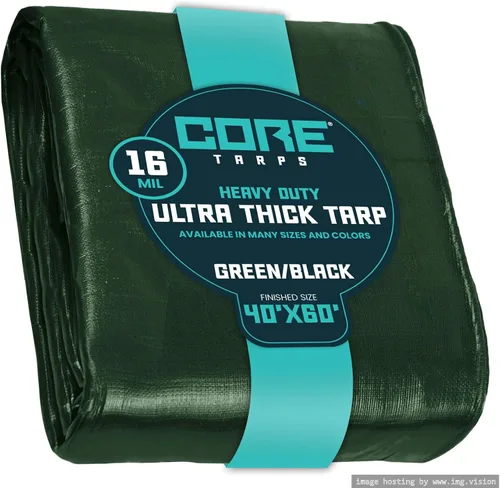 Vista 74 de Core Tarps - Lona resistente de 16 mm. / .62 pulgadas, impermeable, resistente a los rayos ultravioleta, a prueba de rasgaduras y roturas, lona
