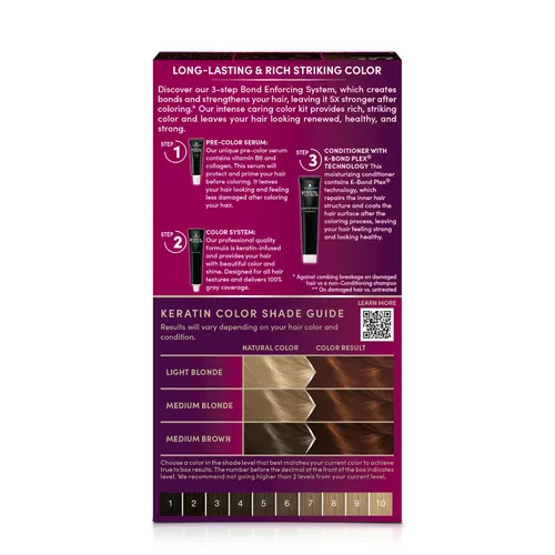 Vista 6 de Schwarzkopf Keratin - Tinte permanente para el cabello, castaño castaño medio 7.7, color de calidad profesional para hasta el 100 % de cobertura