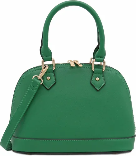Vista 22 de Bolso de mano clásico Saffiano abovedado con cremallera perimetral Beige