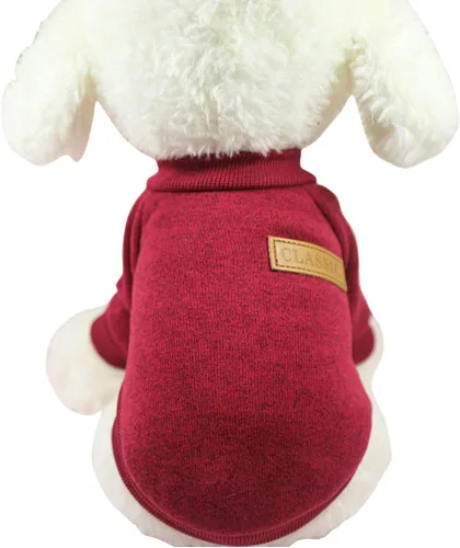 Vista 21 de Suéter de punto clásico para perros y mascotas, cálido para invierno, abrigo para cachorros y mascotas, ropa de suéter suave para perros pequeños
