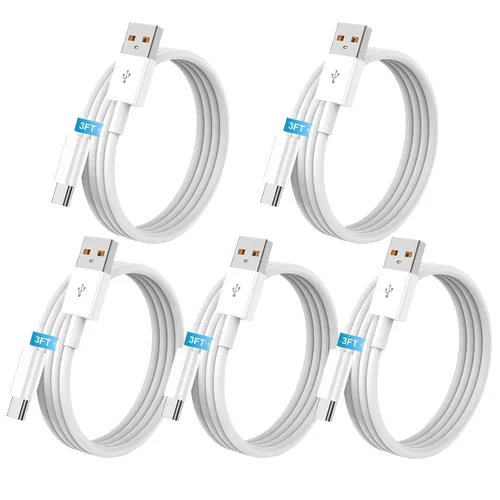 Vista 9 de Paquete de 5 cables de carga rápida USB A a USB C, transferencia de datos Compatible con dispositivos iPhone 17/16/15 y tipo C, paquete económico