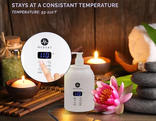 Vista 5 de Calentador de gel con pantalla digital, temporizador integrado, calentador para crema de masaje, loción y aceites, temperatura ajustable