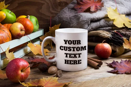 Vista 6 de Tazas personalizadas con palabras, texto o nombres personalizados, taza de café de cerámica blanca de 11 onzas, tazas de café personalizables