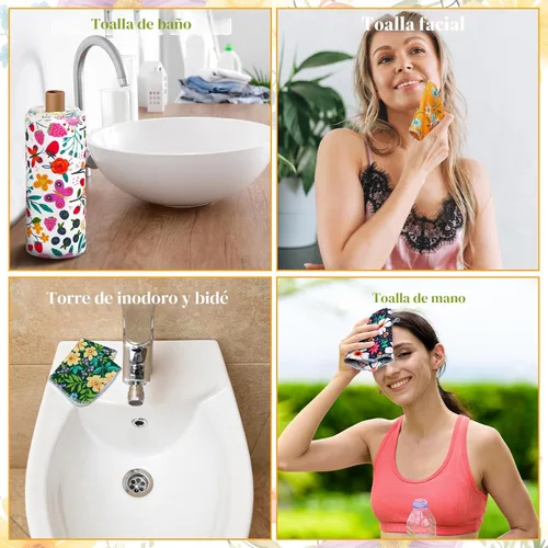 Vista 6 de Redbaker 6 Piezas Rollos de Toallas de Papel Reutilizables Toallas de Cocina a Granel Lavables Sin Papel Paños de Algodón Servilletas de Mano