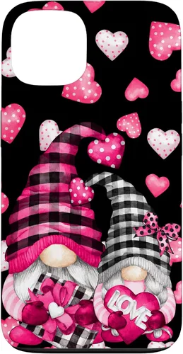 Vista 7 de Pink Buffalo Plaid Valentines Gnome Cute Love Heart Case for iPhone 17