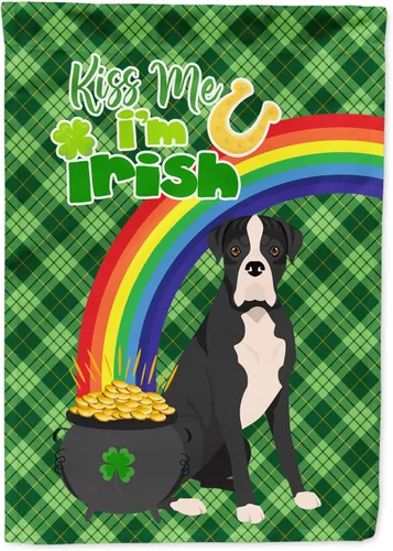 Vista 159 de Caroline's Treasures WDK4731GF - Bandera decorativa para jardín del día de San Patricio, color negro y tostado, Airedale Terrier, para jardín