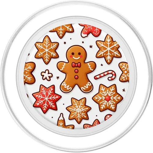 Vista 2 de Luces de árboles de Navidad, pan de jengibre, copo de nieve, amantes de las galletas, PopSockets MagSafe PopGrip para iPhone