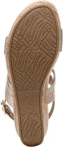 Vista 8 de LifeStride Sandalias de cuña con plataforma y tiras para mujer