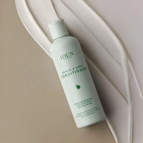 Vista 2 de IDUN Minerals Acondicionador reparador, desenredante para cabello seco/dañado, humedad y fuerza intensas, suave, sedoso, ácido málico, células madre