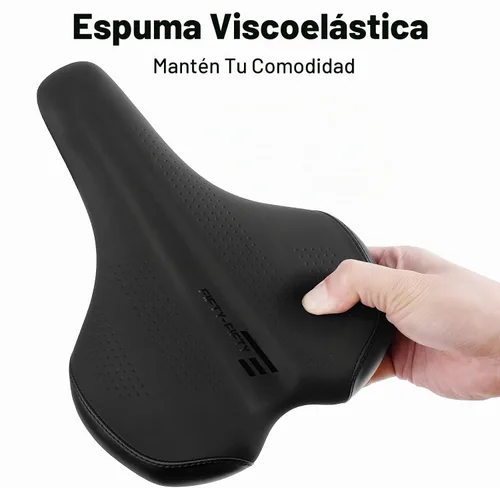 Vista 3 de FIFTY-FIFTY Sillín de bicicleta de montaña, cómodo asiento de bicicleta de espuma viscoelástica, suave e impermeable para hombres y mujeres