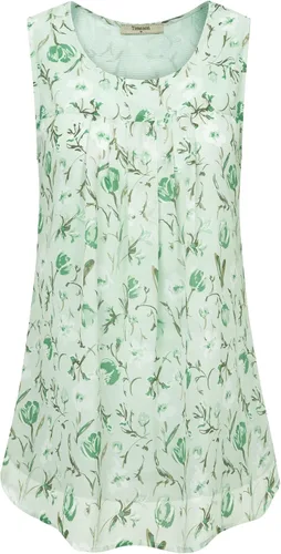 Vista 76 de Timeson - Camiseta de gasa sin mangas, blusa tipo túnica informal de doble capa para mujer