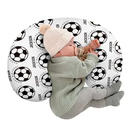 Vista 28 de Funda de almohada de lactancia para bebé, con nombre personalizado, tema de golf, en forma de U, para alimentación con biberón, funda de almohada