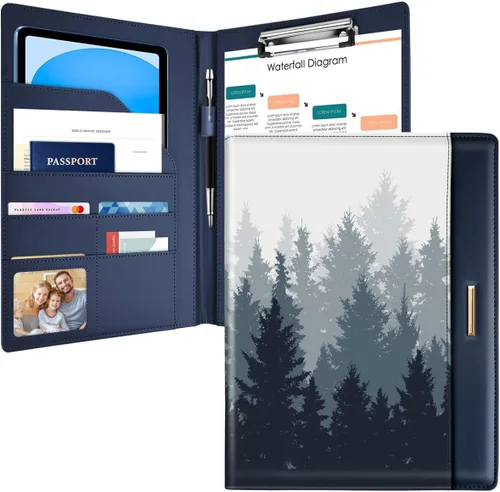 Vista 9 de Carpeta portadocumentos con purpurina/Carpeta portafolio para mujeres y hombres, WAVEYU, elegante y bonita carpeta con cubierta de portafolio