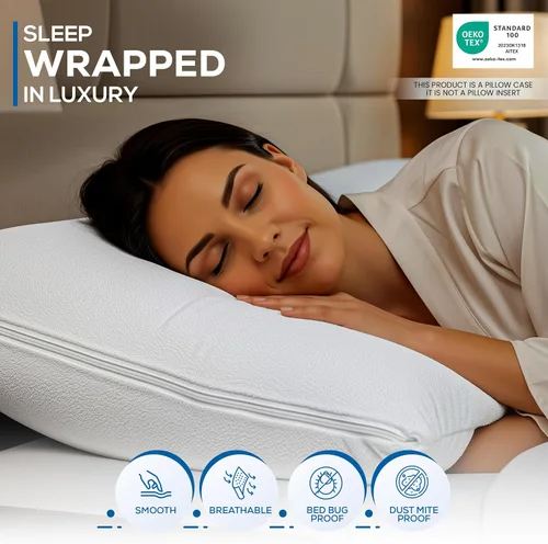 Vista 6 de Utopia Bedding Juego de 4 protectores de almohada impermeables con cremallera tamaño estándar, fundas de almohada de rizo, fundas de almohada a