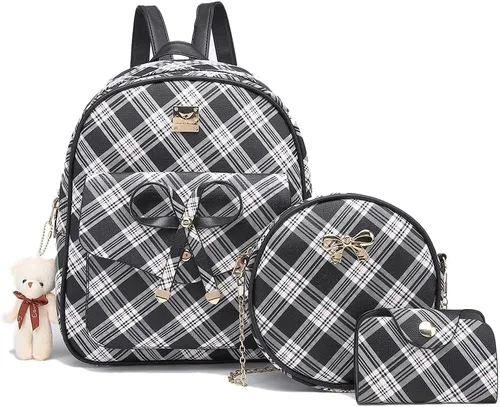 Vista 19 de MACCINELO Linda mochila de cuero para mujer, mochila pequeña con lazo para regalo de niñas, bolsa de hombro para mujer, 3