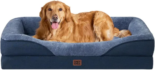 Vista 13 de EHEYCIGA Cama ortopédica para perros medianos, sofá cama de espuma viscoelástica con lados, forro impermeable y funda extraíble lavable, sofá