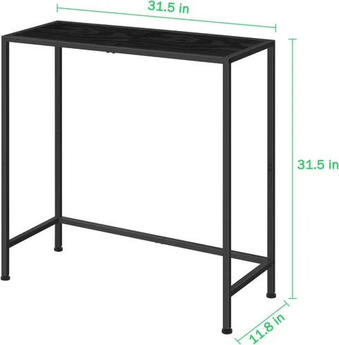 Vista 3 de Mesa consola estrecha, mesa de entrada negra para espacios pequeños 31.5" Small Side Table, Thin Hallway Table, Slim Sofa Side Table, For Living