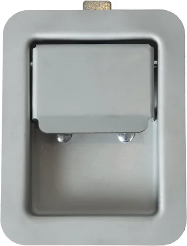 Vista 2 de Buyers Products L3980 cierre de paleta de bloqueo rectangular de un solo punto, resistente a la corrosión de acero inoxidable con junta instalada