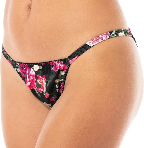 Vista 2 de Satini Bragas de satén con estampado Tanga para mujer