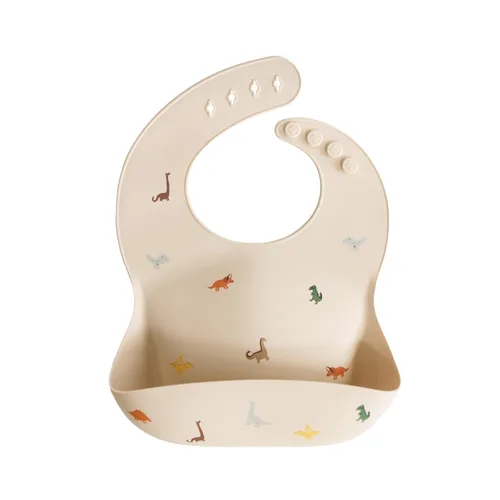Vista 64 de Mushie - Babero de silicona para bebé, ajustable y resistente al agua (abejas) De 4 a 24 meses, lavable a máquina, correa ajustable
