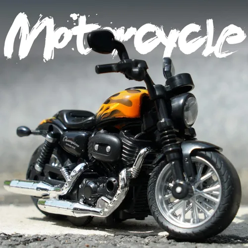 Vista 6 de Motocicleta de juguete fundida a presión, motocicleta con sonidos y luces 1:14 accionados por fricción para niños, juguetes de motocicleta, regalo