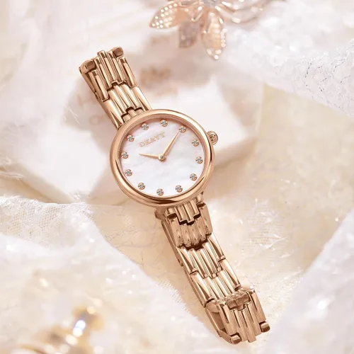 Vista 3 de Womens Stainless Steels Watch Bangle Watch and Bracelet Set Fashion Casual Dress Watches,Roman Numerals Quartz Ladies Rose Gold Wrist Watch