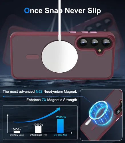 Vista 3 de Funda magnética avanzada para Samsung Galaxy S22 Plus delgada protectora [probada contra caídas de grado militar y compatible con MagSafe]