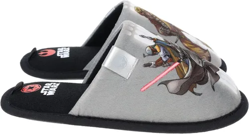 Vista 2 de STAR WARS Pantuflas Mismatch para la familia amortiguación de espuma viscoelástica para interiores y exteriores princesa Leia R2-D2 Boba Fett
