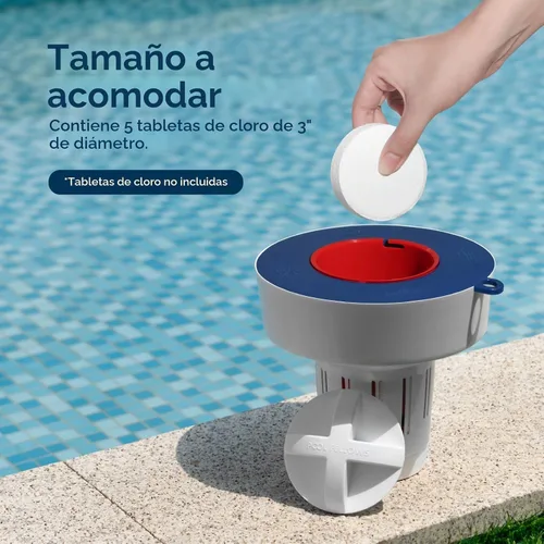 Vista 4 de Dispensador de tabletas flotante grande para tableta de 3 Azul
