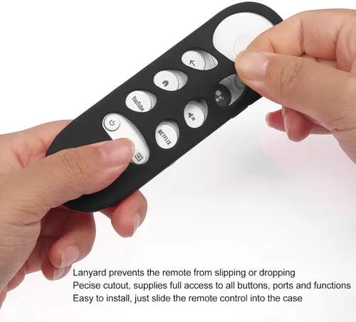 Vista 3 de Plplaaoo Funda de silicona para Chromecast con Google TV - Funda protectora para control de voz 4K - Funda de repuesto para control remoto de TV