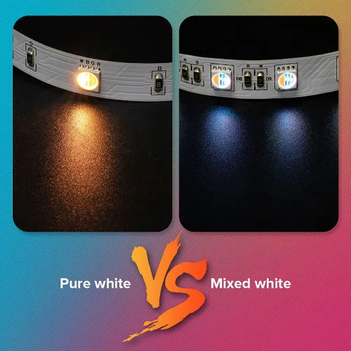 Vista 2 de BTF-LIGHTING RGBW Bluetooth Music APP Tira de luces LED RGB+blanco cálido 3000K 4 colores en 1 tira de luces LED que cambian
