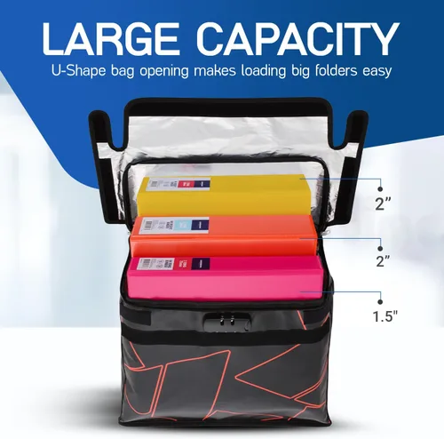 Vista 4 de Bolsa de documentos ignífuga e impermeable con cerradura, aislamiento de 6200℉, diseño patentado de solapa cerrada, caja de almacenamiento