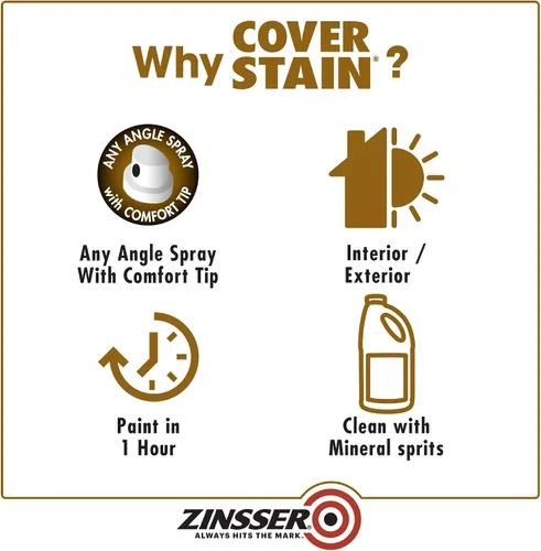 Vista 5 de Zinsser 3608 Imprimador en aerosol para cubrir manchas, de base de aceite, 13 onzas, blanco