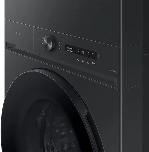 Vista 7 de Samsung WH46DBH500EV 4.6/7.6 pies cúbicos Lavadora/Secadora apiladas de Acabado Negro Cepillado Bespoke AI