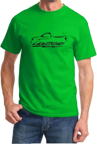 Vista 12 de 1999-04 Ford SVT Lightning F150 Truck Classic Outline Design Camiseta Negro